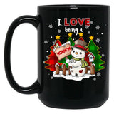 I Love Being A Grandma Christmas Black Coffee Mug