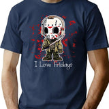 I Love Fridays T-Shirt for Men & Women, T-Shirts Graphic Tee - Navy