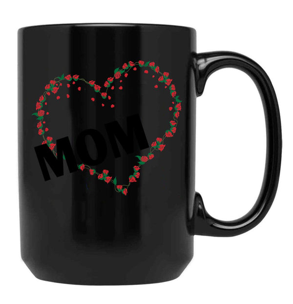 I Love Mom Funny Gift Shirt Mothers Day Gifts Black Coffee Mug - Black