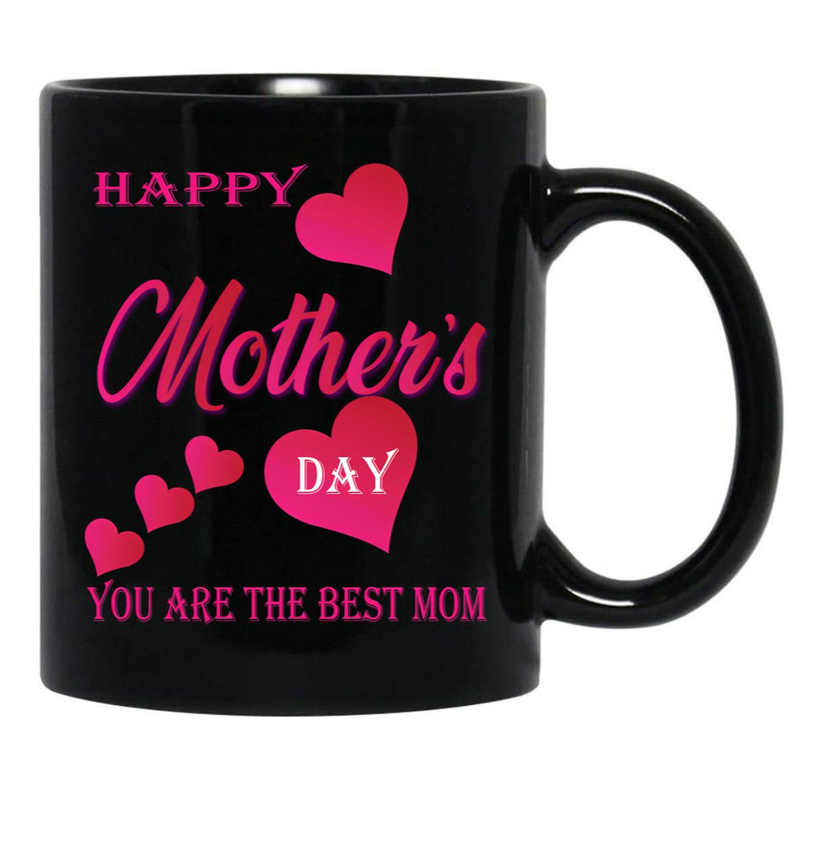 I Love Mom - Mother'S Day Black Coffee Mug - Black