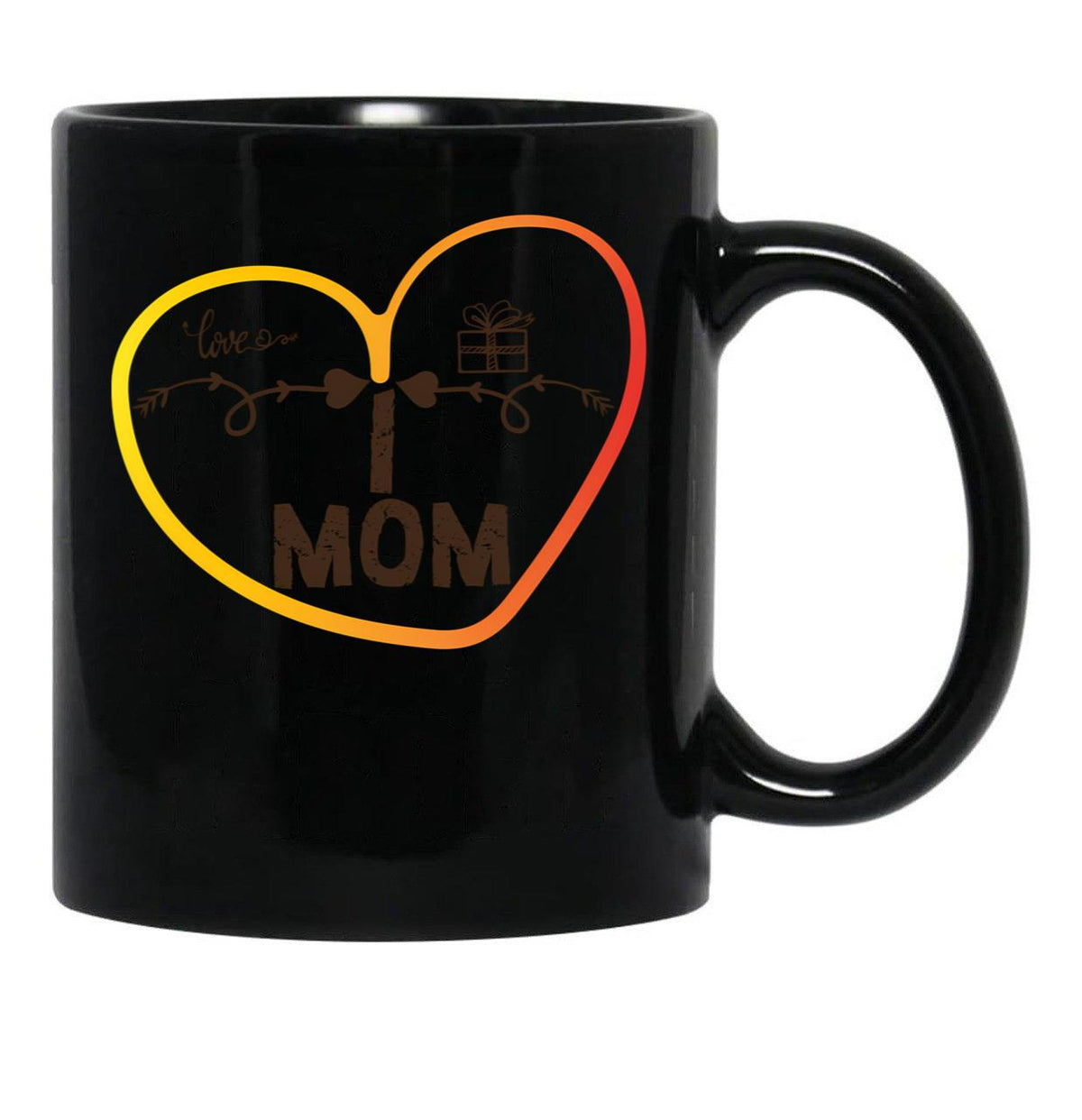 I Love Mom Premium Black Gift Coffee Mug - Black