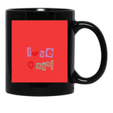 I Love Mom Mug love Mom Mug Love Mom Red Heartwomen Black Coffee Mug - Black