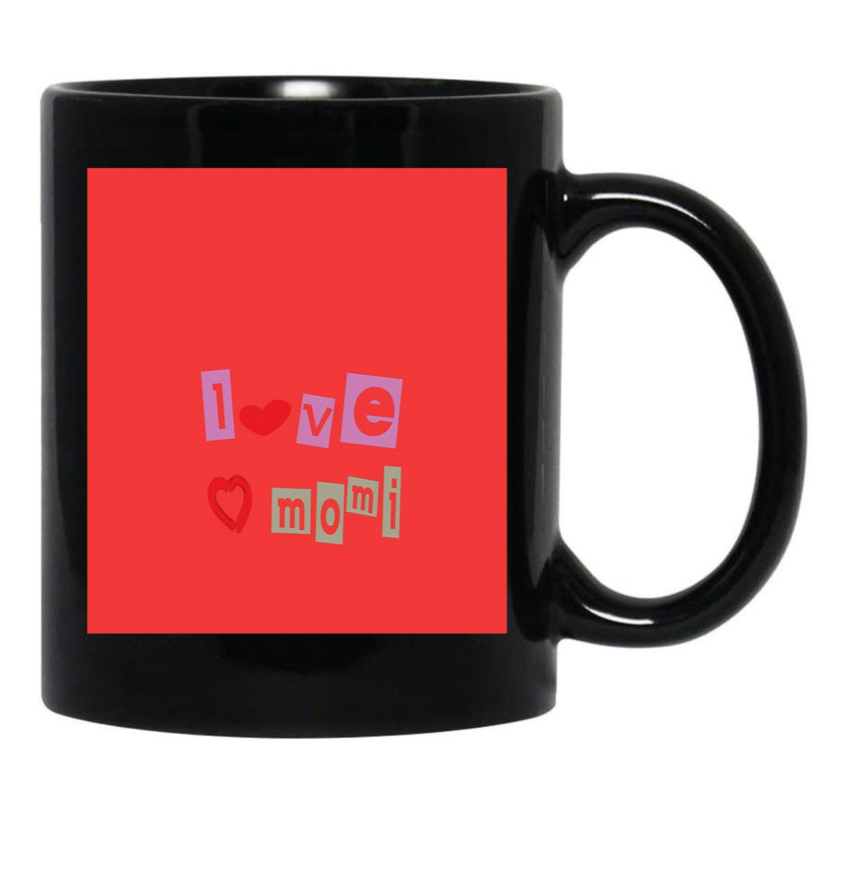 I Love Mom Mug love Mom Mug Love Mom Red Heartwomen Black Coffee Mug - Black