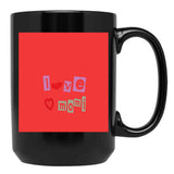 I Love Mom Mug love Mom Mug Love Mom Red Heartwomen Black Coffee Mug - Black