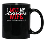 I Love My Awesome Wife Valentines Day Gift Husband 2 Black Gift Coffee Mug - Black