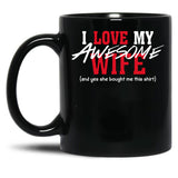 I Love My Awesome Wife Valentines Day Gift Husband 2 Black Coffee Mug