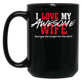 I Love My Awesome Wife Valentines Day Gift Husband 2 Black Coffee Mug