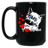 I Love My Cat Black Gift Coffee Mug