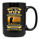 I Love My Crazy Spoiled Wife She Was Born In July Black Gift Coffee Mug - Black