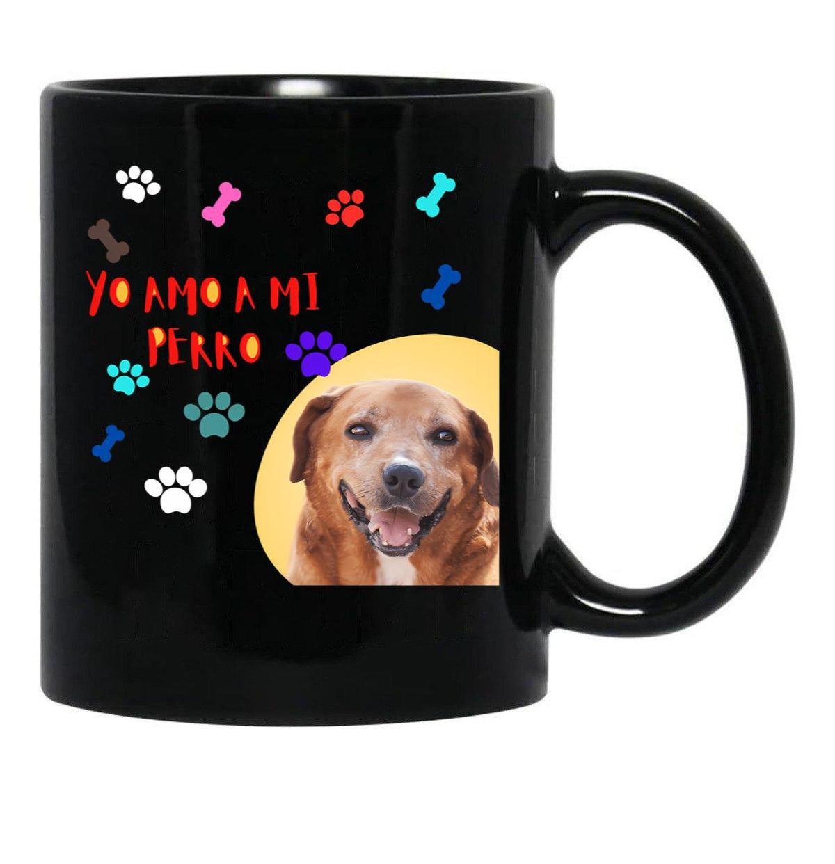 I Love My Dog Black Coffee Mug - Black