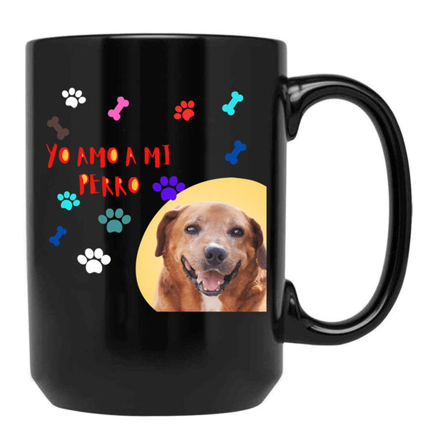 I Love My Dog Black Coffee Mug - Black