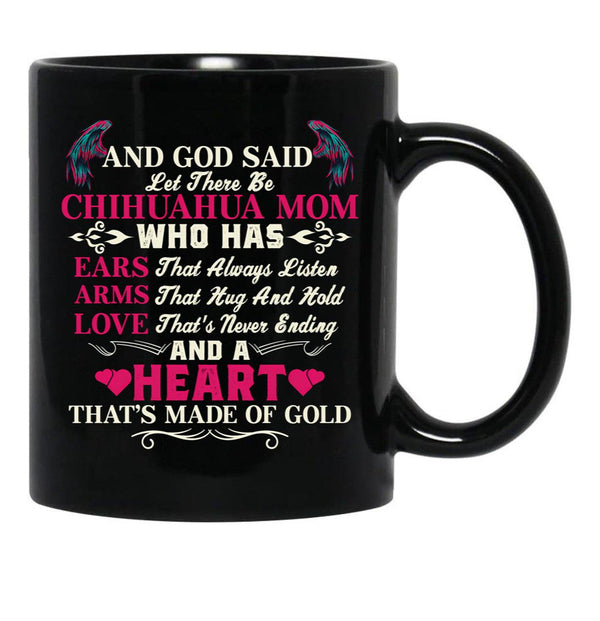 I Love My Dogs Chihuahua Mom Black Gift Coffee Mug - Black
