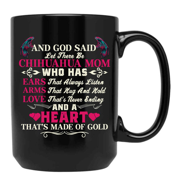 I Love My Dogs Chihuahua Mom Black Gift Coffee Mug - Black