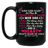 I Love My Dogs Chihuahua Mom Black Coffee Mug