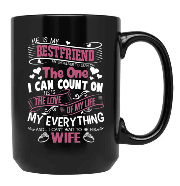 I Love My Future Husband Love Husband Black Gift Coffee Mug - Black