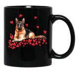 I Love My German Shepherd Dog Dog Mom Dog Dad Valentine Black Gift Coffee Mug - Black