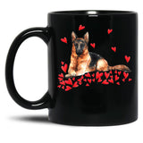 I Love My German Shepherd Dog Dog Mom Dog Dad Valentine Black Gift Coffee Mug