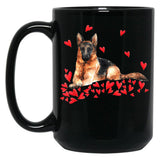 I Love My German Shepherd Dog Dog Mom Dog Dad Valentine Black Gift Coffee Mug