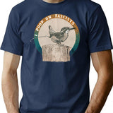 I Poop On Fascists T-Shirt - Retro Graphic Tee for Men & Women - Navy