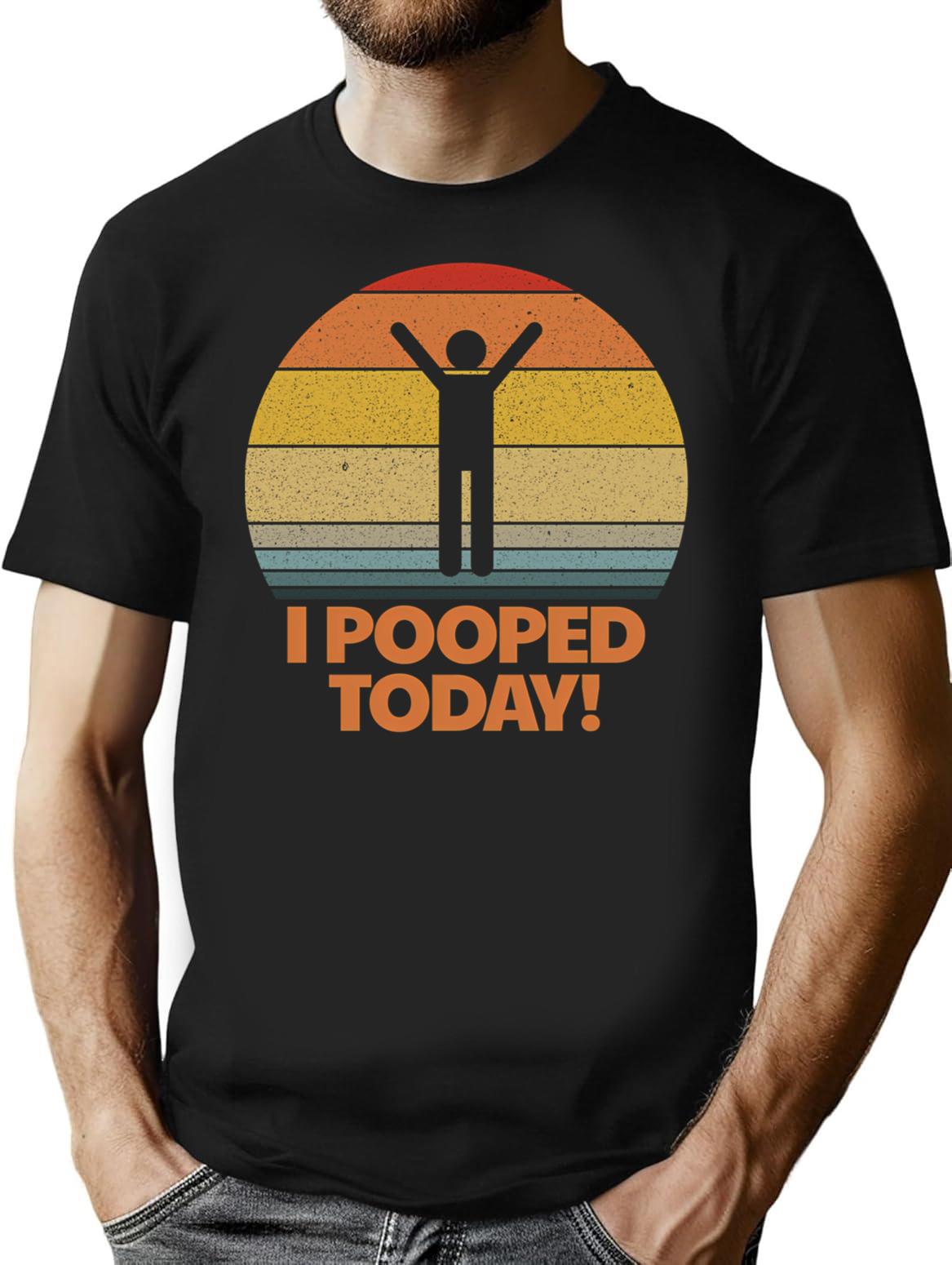 I Pooped Today Toilet Humor Retro Women's I Pooped Today Gear T-Shirt - Black