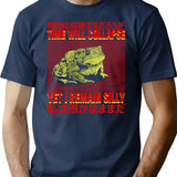 I Remain Silly Frog Japanese T-Shirt - Retro Graphic Tee for Men & Women - Navy