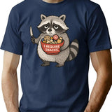 I Require Snacks Raccoon T-Shirt - Retro Graphic Tee for Men & Women - Navy