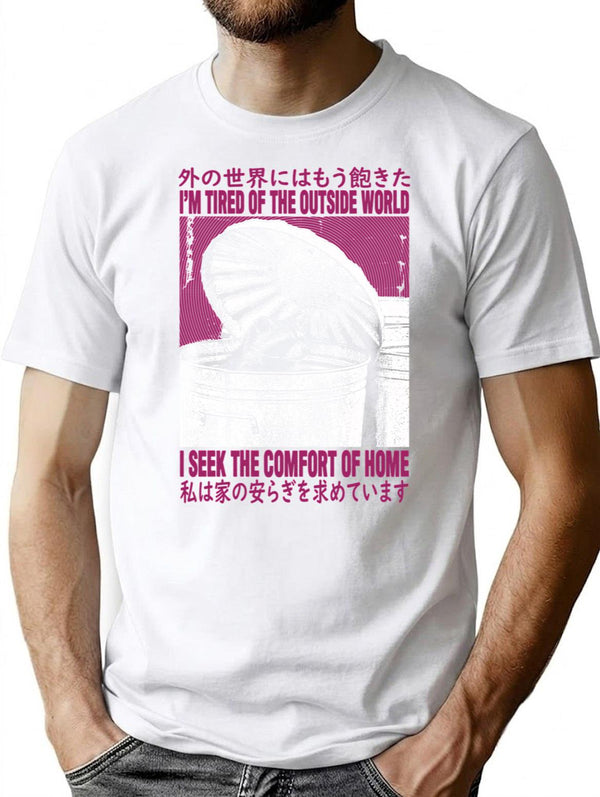 I Seek The Comfort Of Home Raccoon T-Shirt - White