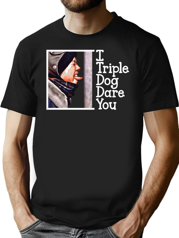 I Triple Dog Dare You Christmas Story T-Shirt for Men & Women, T-Shirts Graphic Tee - Black