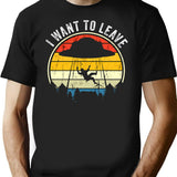 I Want To Leave Funny Ufo Vintage T-Shirt - Black