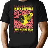 I Was Acting Silly Pigeon T-Shirt - Retro Graphic Tee for Men & Women - Black