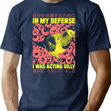I Was Acting Silly Pigeon T-Shirt - Retro Graphic Tee for Men & Women - Navy