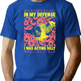 I Was Acting Silly Pigeon T-Shirt - Retro Graphic Tee for Men & Women - Blue