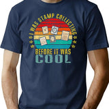 I Was Stamp Collecting Before It Was Cool Funny Retro T-Shirt - Navy