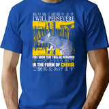 I Will Persevere Rat T-Shirt - Retro Graphic Tee for Men & Women - Blue