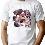 I Woke Up Today And Choose Violence Pygmy Hippo Vintage Moo Deng Bootleg T-Shirt - White