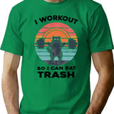 I Workout So I Can Eat Garbage Funny Raccoon Vintage Gym Essential T-Shirt - Green