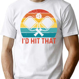 I'd Hit That Pickleball Paddle Vintage Retro T-Shirt - White