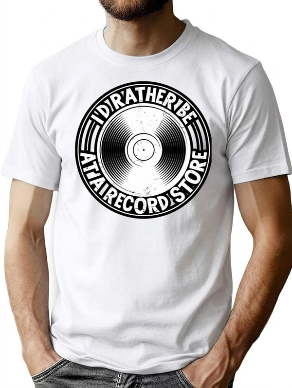 I'd Rather Be At A Record Store T-Shirt - White