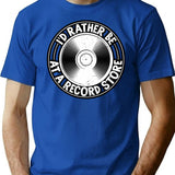 I'd Rather Be At A Record Store T-Shirt - Blue