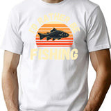 I'd Rather Be Fishing T-Shirt - Retro Graphic Tee for Men & Women - White