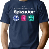 I'd Rather Be Playing Splendor T-Shirt - Retro Graphic Tee for Men & Women - Navy