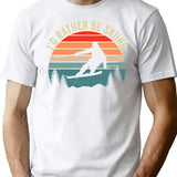 I'd Rather Be Skiing Retro Vintage Ski Funny Skier T-Shirt - White