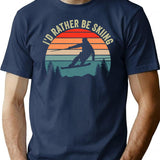 I'd Rather Be Skiing Retro Vintage Ski Funny Skier T-Shirt - Navy