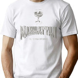 I'll Take Manhattan Grey Ink T-Shirt - Retro Graphic Tee for Men & Women - White