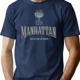 I'll Take Manhattan Grey Ink T-Shirt - Retro Graphic Tee for Men & Women - Navy