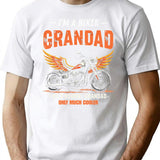 I'm A Biker Grandad - Like A Normal Grandad Only Much Cooler T-Shirt - White