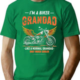 I'm A Biker Grandad - Like A Normal Grandad Only Much Cooler T-Shirt - Green