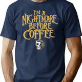 I'M A Nightmare Before Coffee T-Shirt for Men & Women, T-Shirts Graphic Tee - Navy