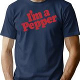 I'm A Pepper T-Shirt - Retro Graphic Tee for Men & Women - Navy