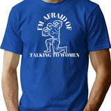 I'm Afraid Of Talking To Women Bodybuilding Workout Vintage T-Shirt - Blue